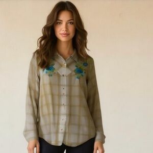 Vintage Roper Women's Plaid Pearl Snap Western Shirt